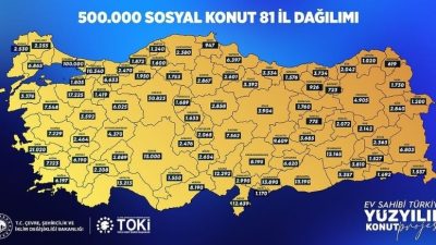 Toki’nin 500 bin sosyal konut projesinde 81 ilin dağılımı açıklandı!